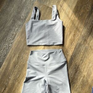 Abercrombie YPB light blue tank (M) and bike shorts (S) Set
